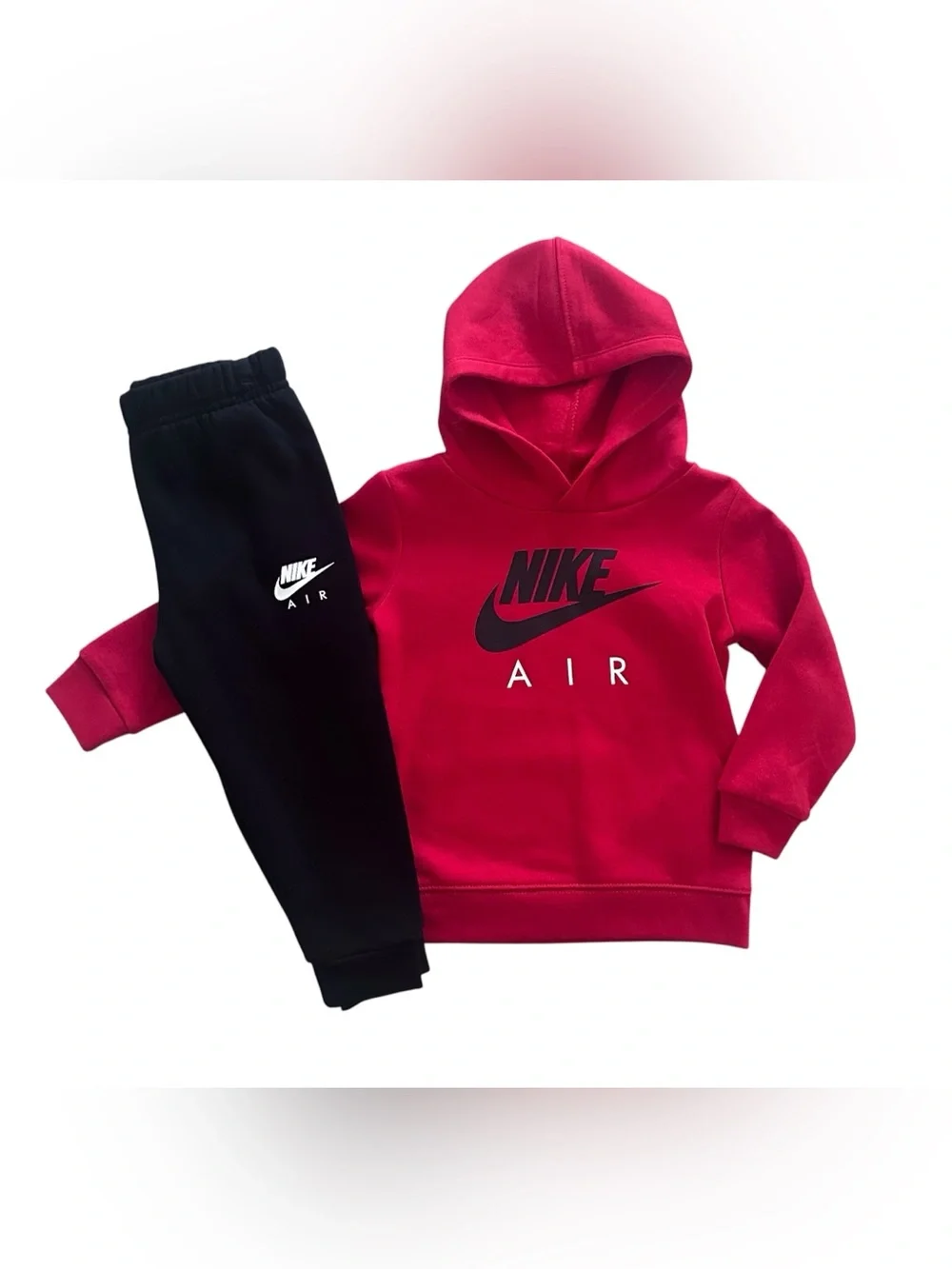 Nike Air Boys 24 Months Red Hoodie Black Jogger Pants 2-Piece Set NWT